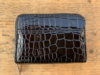 Kleine portemonnee Black croco