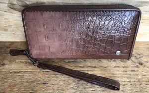 Camel croco print portemonnee