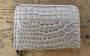 Kleine portemonnee Beige croco