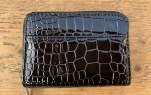 Kleine portemonnee Black croco